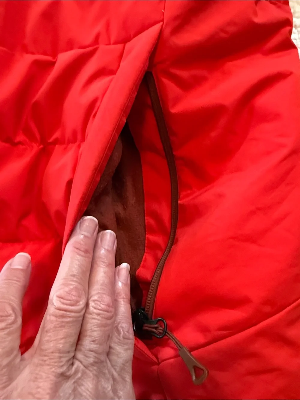 The North Face Men's Bright Red Hooded Down filled Puffer Jacket
